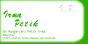 irma petik business card
